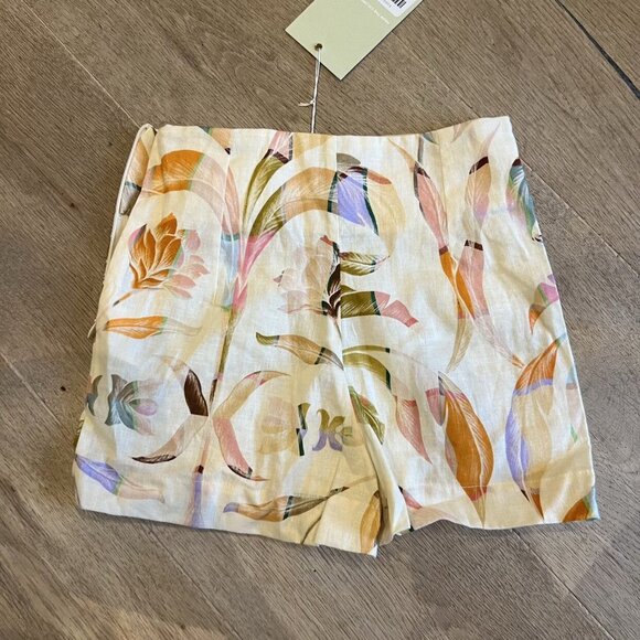 Eugenia Fernández Tropical Printed Floral Linen Shorts .. - Picture 2 of 5